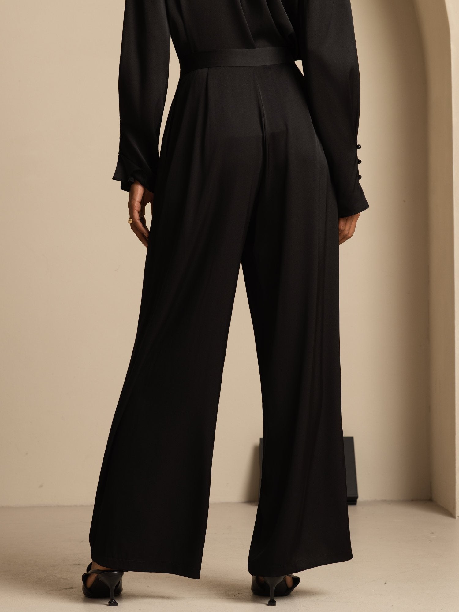 [Black] SilkSilky-UK 19Momme Silk Womens Pants 002