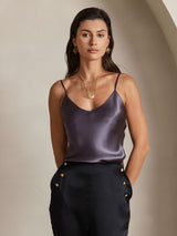 [Purple Gray] SilkSilky-UK Spaghetti Strap V Neck Camisole 006
