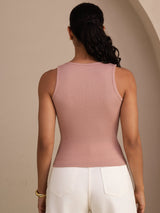 [Pink] SilkSilky-UK Sleeveless Deep V Neck Camisole 002
