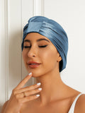 SilkSilky-UK Pure Silk Sleep Cap SteelBlue 003