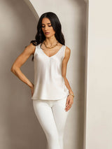 [Light Gray] SilkSilky-UK Sleeveless V Neck Camisole 005