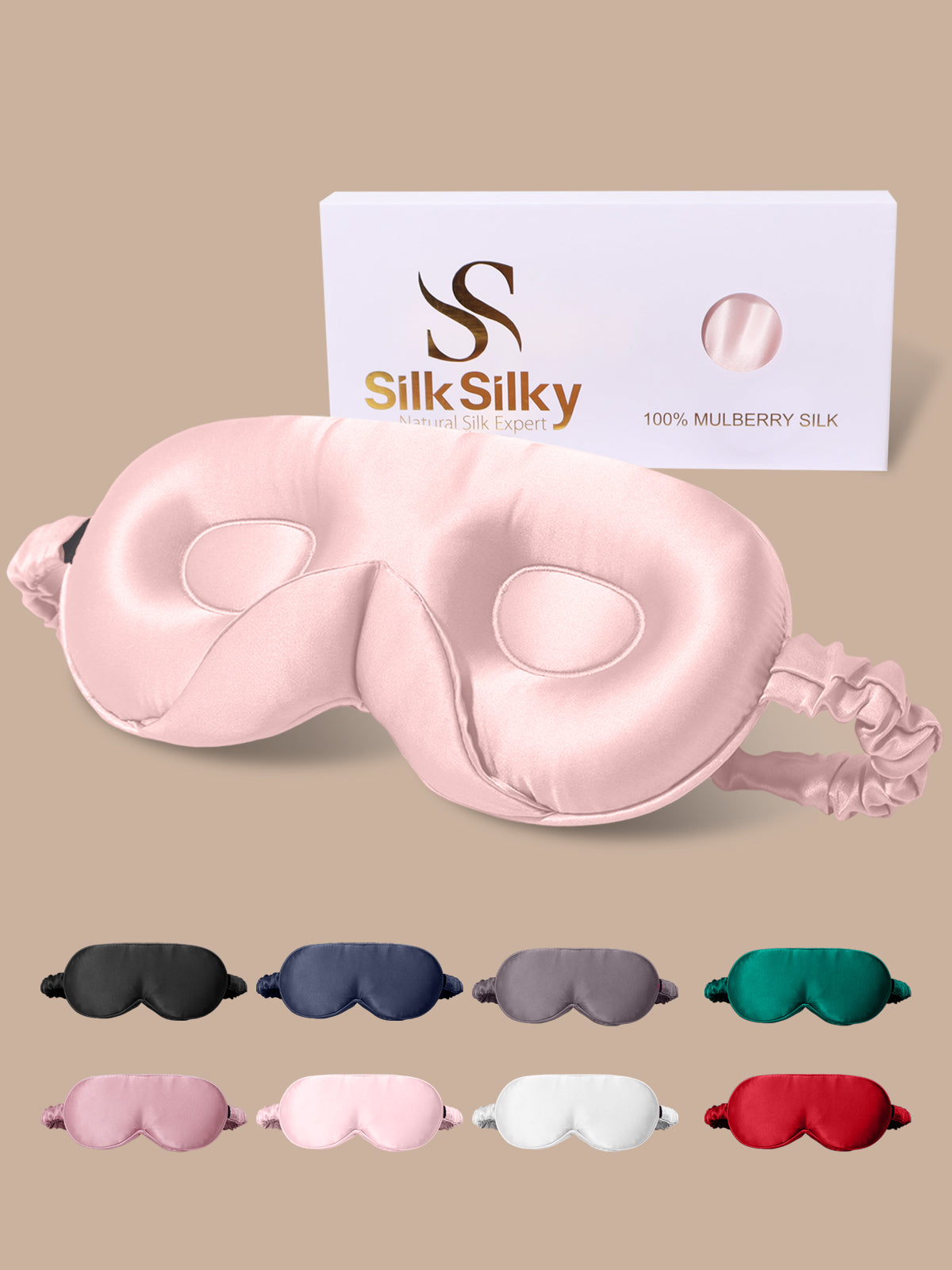 [Pink] SilkSilky-UK Pure Silk Eye Mask 001