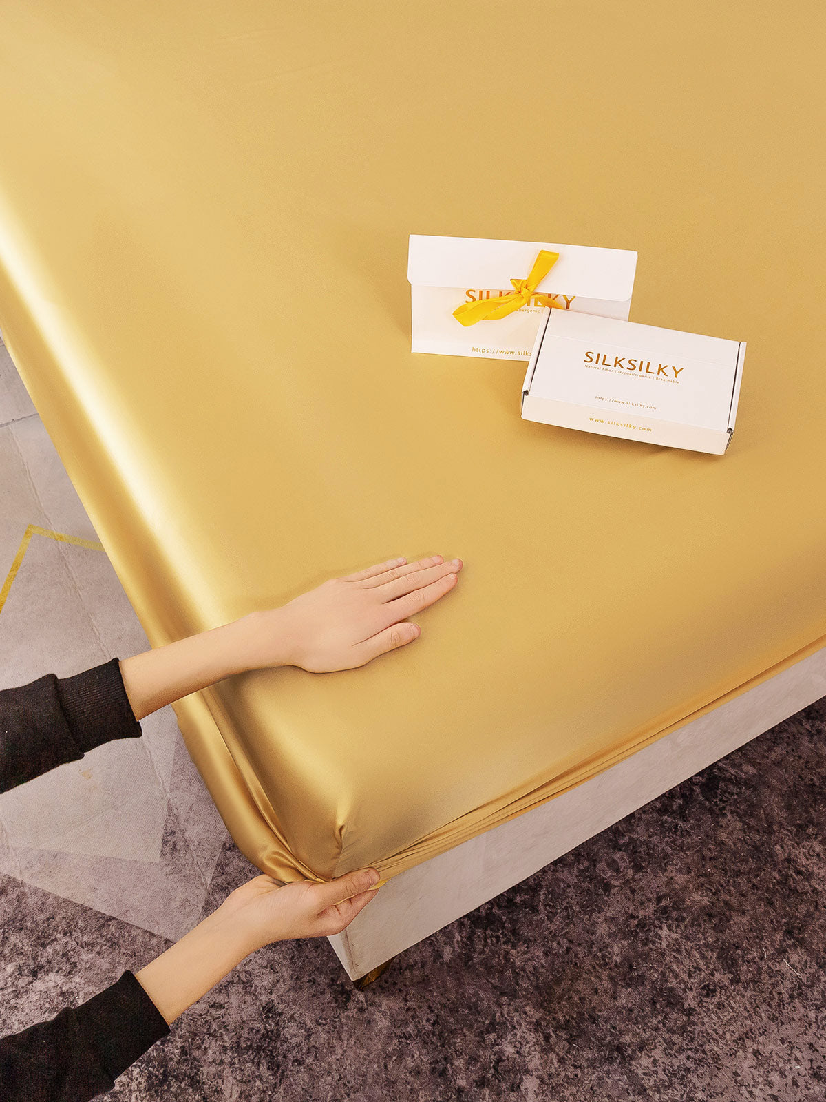 [Champagne] SilkSilky-UK 22Momme Pure Silk Sheet 003