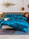 SilkSilky UK 19Momme Pure Silk Bedding Set Teal 002