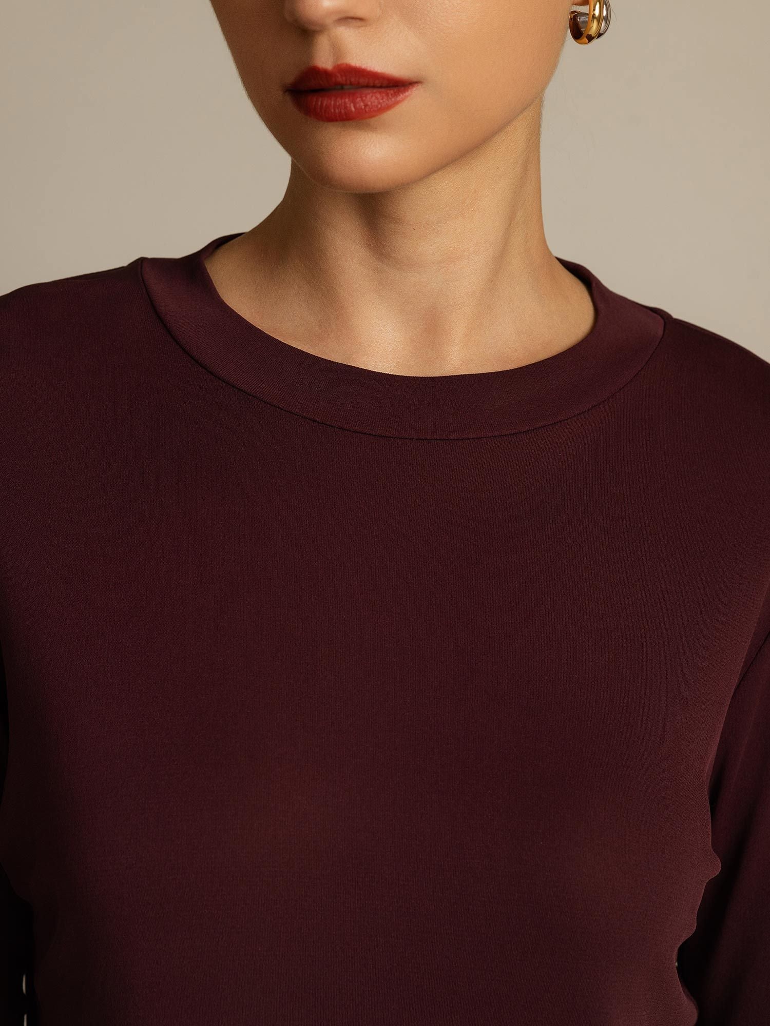 [Windsor Wine] SilkSilky-UK Pure Silk Round Neck Women's T-Shirt 004