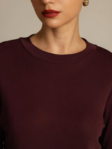 [Windsor Wine] SilkSilky-UK Half Sleeve Crew Neck Women's T-Shirt 004