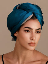[Teal] SilkSilky-UK Hair Towel Wrap 005