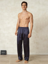 [Navy Chain] SilkSilky-UK Men's Sleep Shorts 004