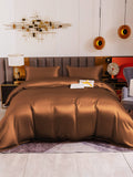 SilkSilky UK 19Momme Pure Silk Bedding Set Coffee 006