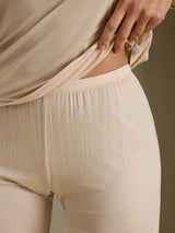 [Beige] SilkSilky-UK Long Sleeve V Neck Women's Long Johns 005