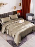 SilkSilky UK 19Momme Pure Silk Bedding Set Khaki 003