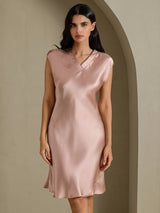 [Tuscany] SilkSilky-UK Cap Sleeve V Neck Dress 003
