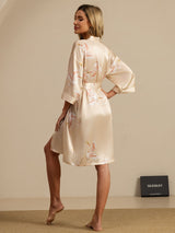 [Champagne] SilkSilky-UK 3/4 Sleeve Women's Dressing Gown 002