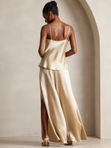 [Champagne] SilkSilky-UK Spaghetti Strap V Neck Camisole 002