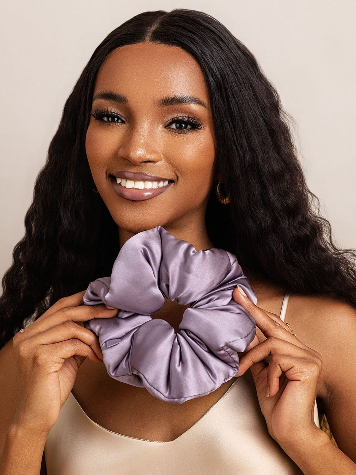 [Deep Purple] SilkSilky-UK Pure Silk Scrunchie 004
