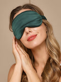 SilkSilky UK 19Momme Pure Silk Eye Mask DarkGreen 002