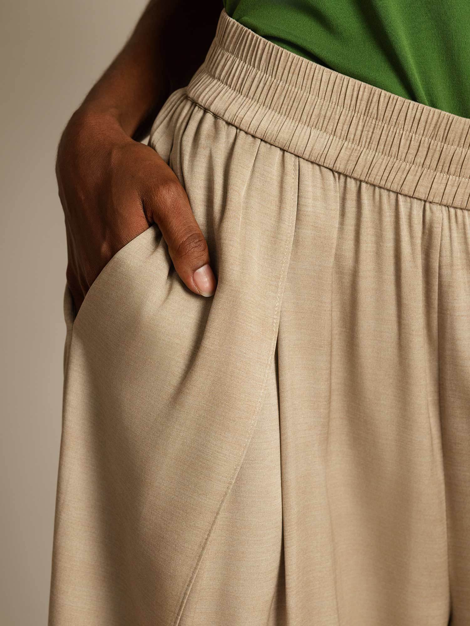 [Tan] SilkSilky-UK 19Momme Silk Womens Pants 004