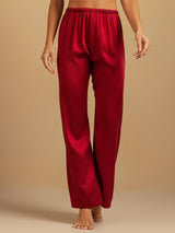[Wine] SilkSilky-UK 19Momme Machine-Washable Silk Women's Sleep Shorts 004