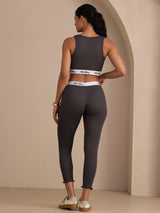 [Gray] SilkSilky-UK Sleeveless Crew Neck Women's Outfit Sets 002
