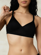 [Black] SilkSilky-UK Silk Jersey Bra 004