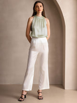 [Light Green] SilkSilky-UK Sleeveless Halter Women's T-Shirt 007