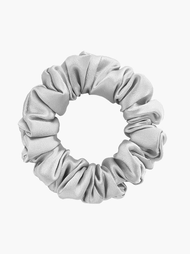 SilkSilky-UK 19Momme Pure Silk Scrunchie Silver 005