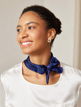 [Dark Blue] SilkSilky-UK Scarf 001