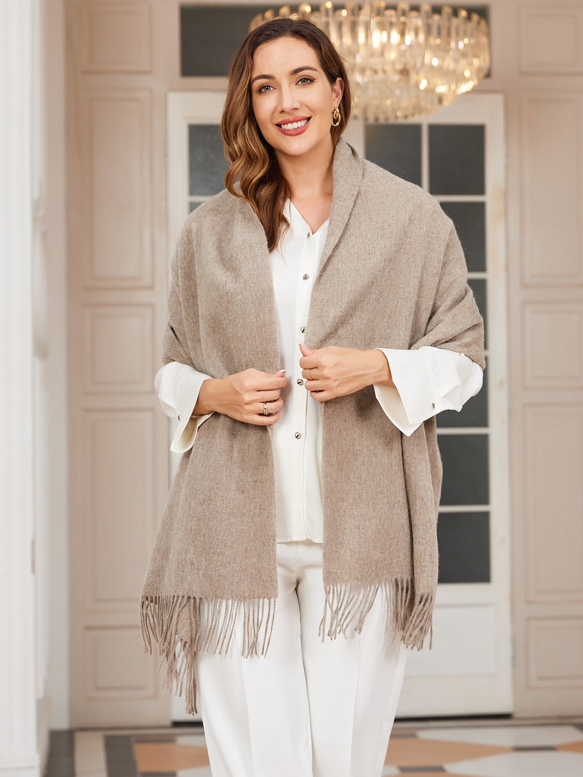 [Dark Khaki] SilkSilky-UK Wool Scarf 001
