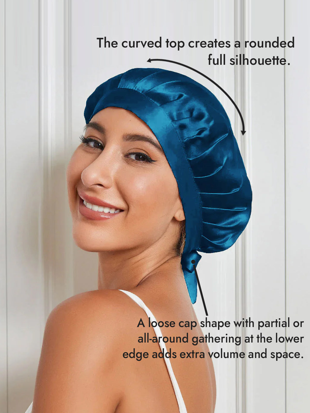 [Teal] SilkSilky-UK Pure Silk Sleep Cap 003
