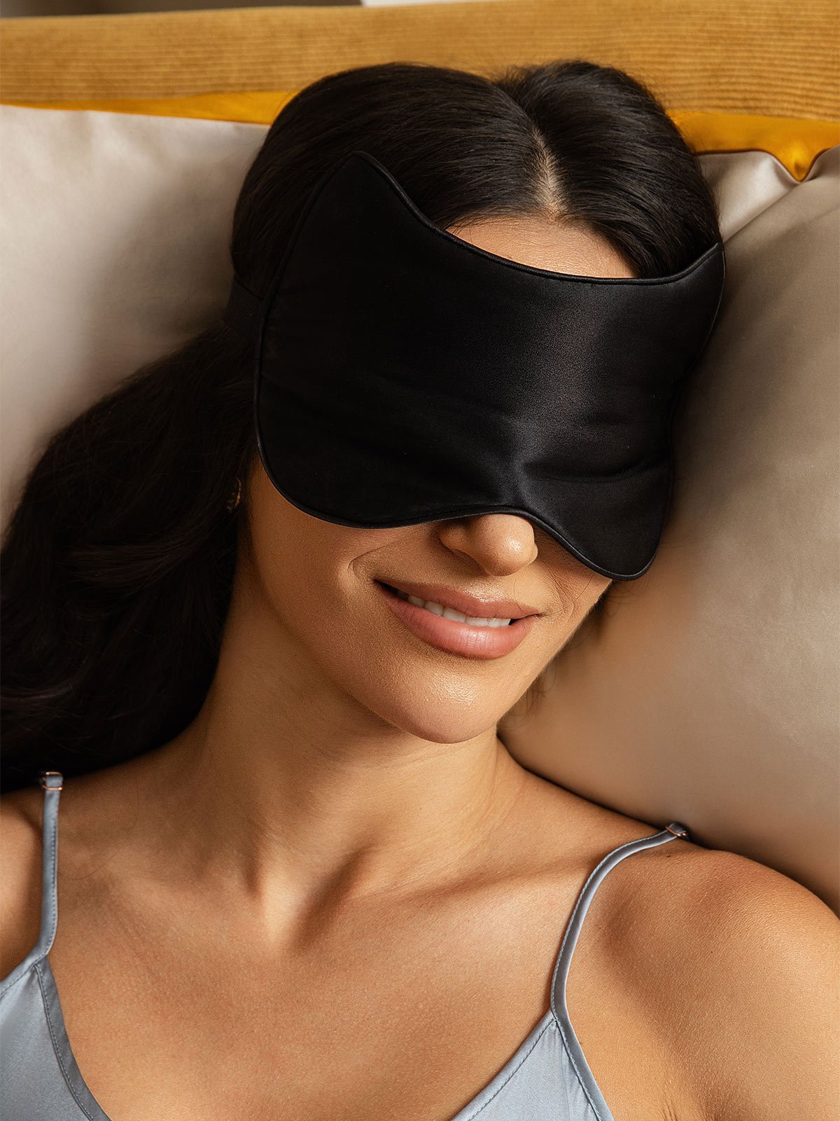 [Black] SilkSilky-UK Pure Silk Eye Mask 001