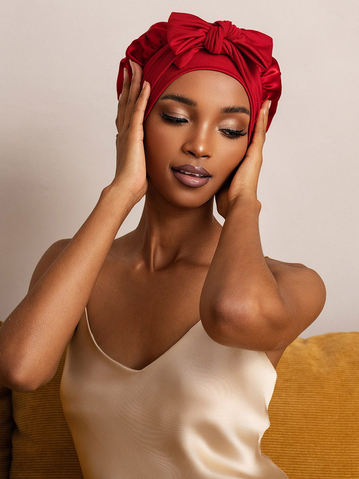 [Wine] SilkSilky-UK Pure Silk Sleep Cap 005