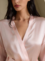[Light Pink] SilkSilky-UK 3/4 Sleeve Women's Dressing Gown 004