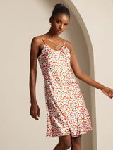 [Cherry] SilkSilky-UK Pure Silk V Neck Dress 005,