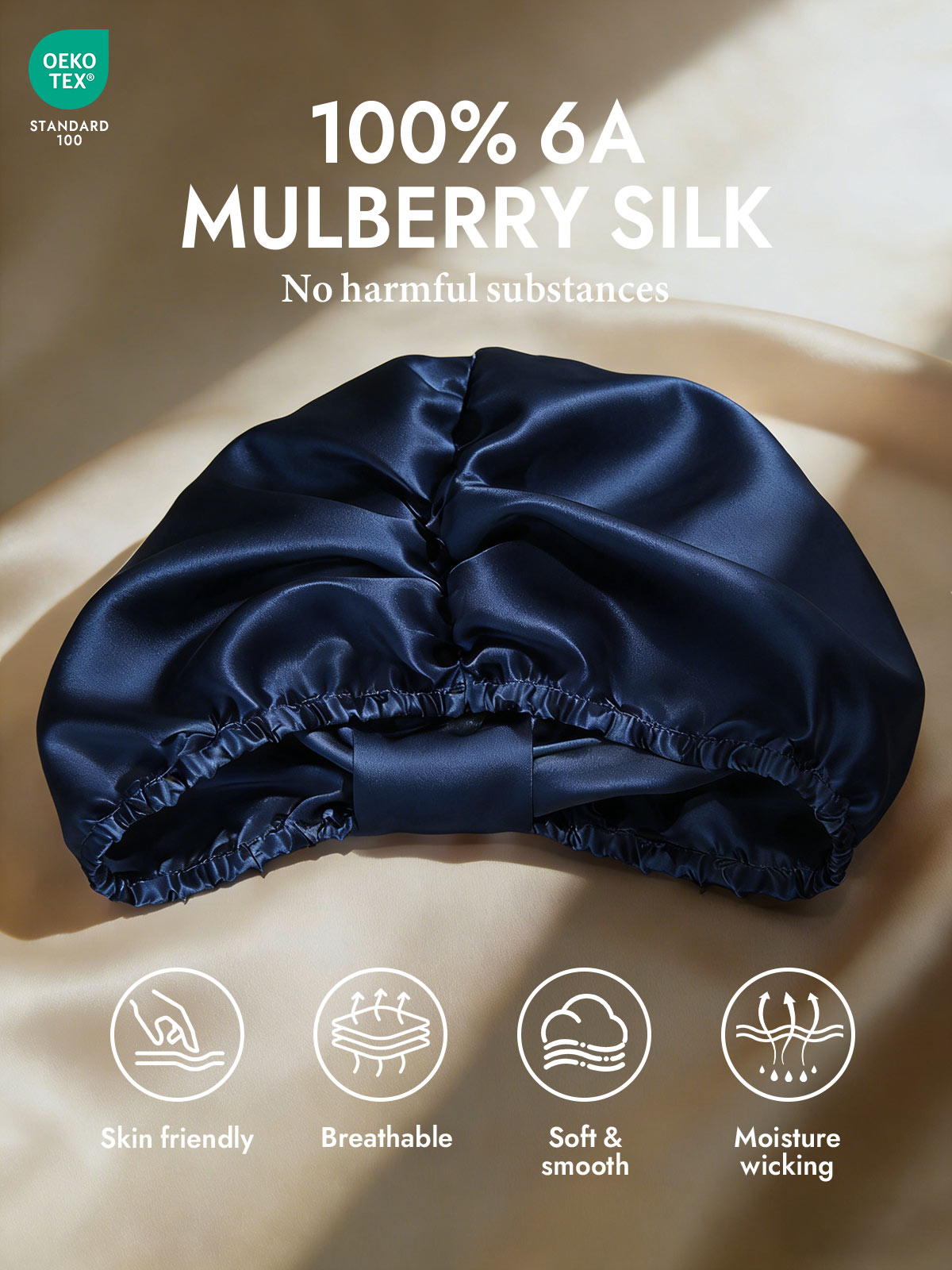 [Dark Blue] SilkSilky-UK Sleep Cap 002