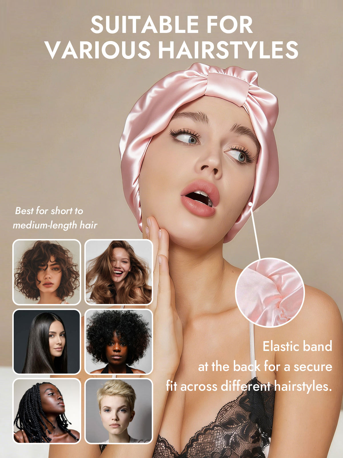 [Pink] SilkSilky-UK Sleep Cap 005