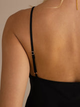 [Black] SilkSilky-UK Spaghetti Strap V Neck Camisole 004