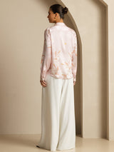 [Pink] SilkSilky-UK Long Sleeve Lapel Collar Women's Shirt 006