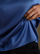 [Real Teal] SilkSilky-UK Cap Sleeve Round Neck Women's T-Shirt 004