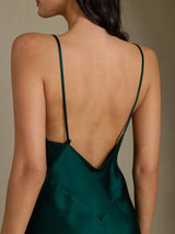 [Green] SilkSilky-UK Spaghetti Strap V Neck Dress 006