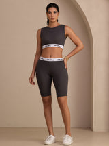 [Gray] SilkSilky-UK Sleeveless Crew Neck Women's Outfit Sets 004