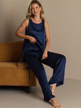 [Dark Blue] SilkSilky-UK Sleeveless Women's Pyjamas 008
