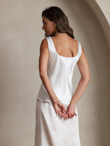 [White] SilkSilky-UK Sleeveless Camisole 002