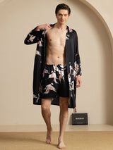 [Black] SilkSilky-UK 19Momme Long Sleeve Mens Pajamas 003