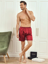 [Wine] SilkSilky-UK Men's Sleep Shorts 005