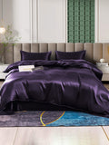 SilkSilky UK 25Momme Pure Silk Bedding Set DeepPurple 001