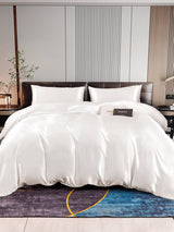 [White] SilkSilky-UK 22Momme Pure Silk Bedding Set 001,