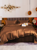 SilkSilky UK 19Momme Pure Silk Bedding Set Coffee 002