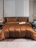 SilkSilky UK 22Momme Pure Silk Bedding Set Coffee 001