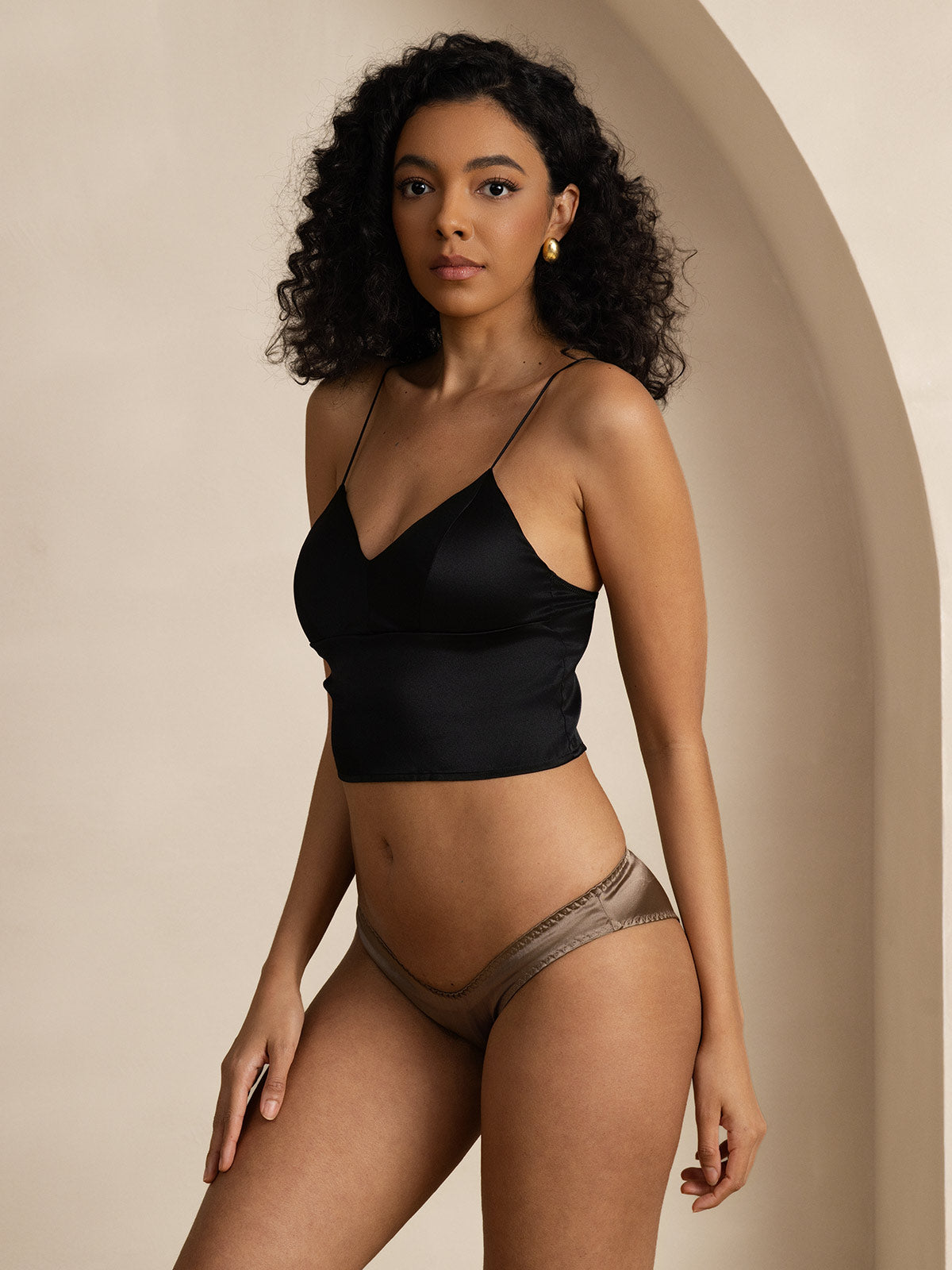[Khaki] SilkSilky-UK Silk Knitted Panty 004