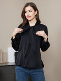 Bow Tie Silk Blouse Shirt